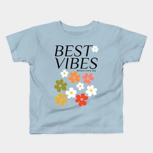 Vintage Flora Nature Best Vibes Kids T-Shirt